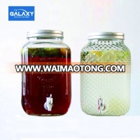 wholesale glass juice dispenser for cold drink with metal lid