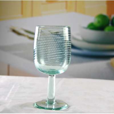 Hand Made Color Wine Glass Goblet With Emboss Design