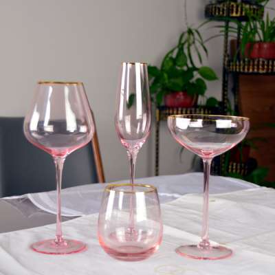 Handmade Lead Free Crystal Custom Goblet  Red Wine Glass  For Wedding