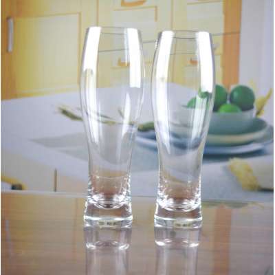 Transparent hand made wholesale cheap clear pilsner beer glass