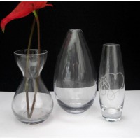 Transparent teardrop glass vase