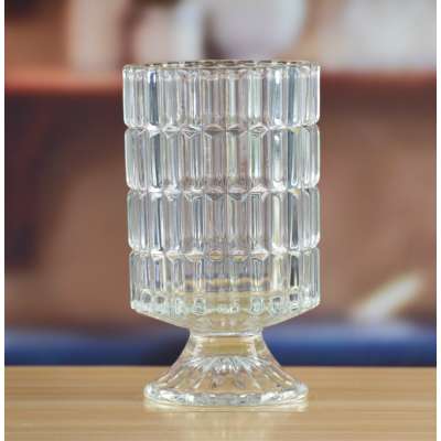 pressed cylinder glass jar for pillar candle