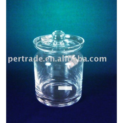 clear glass canister jar with lid