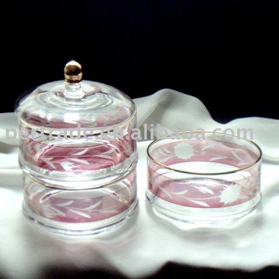 Hand painted glass jar set