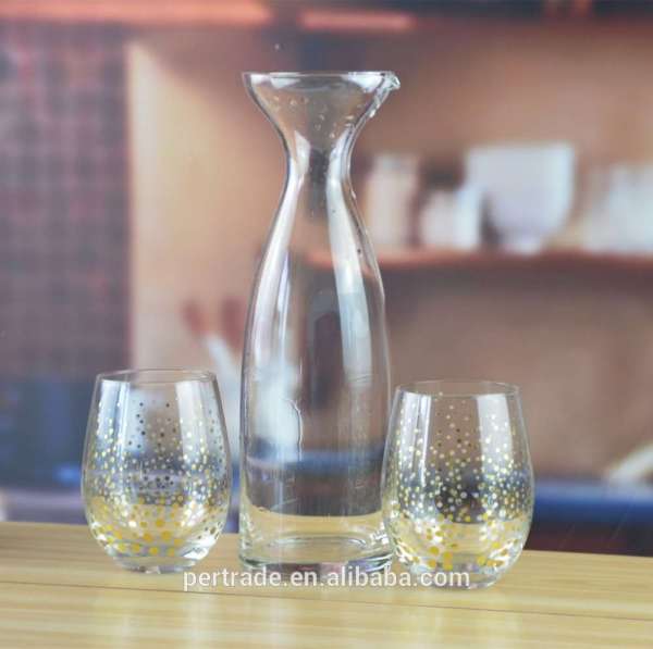 customized glass water carafe set