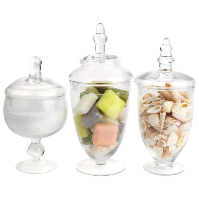 Multipurpose handmade storage crystal glass jar