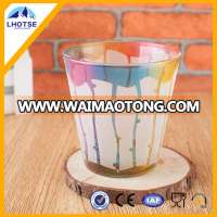 Classic High Quality Decal Printing Wholesale Glass Candle Holder 2017 New Year Glasses