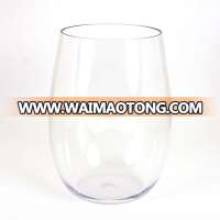 15oz Shatterproof Reusable Dishwasher Safe Acrylic Tritan Stemless White Wine Glass